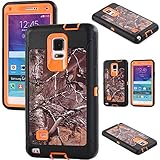 Kecko Heavy Duty Defender Series Scratch Resistant Military Grade Full Body Armor Protective Rugged Silicon Camouflage Case Cover with Built-in Screen Protector for Samsung Galaxy Note 4 - Xtra Orange