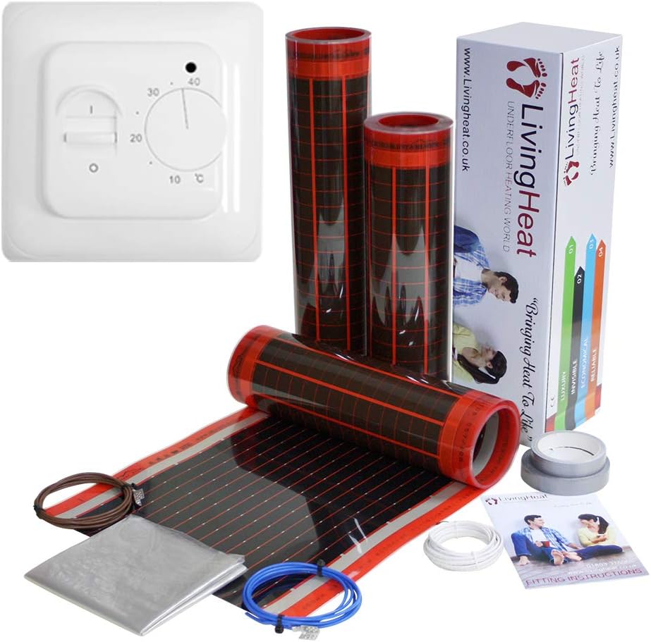Underfloor Heating Film Kit 1-24sqm All Sizes Available. 200w/m2 Electric Under Laminate & Wood Floors Heating with 15 Year Warranty and Next Day Delivery