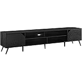 Walker Edison Nora Modern Minimal Open-Shelf TV Stand for TVs up to 90 Inches, 80 Inch, Black
