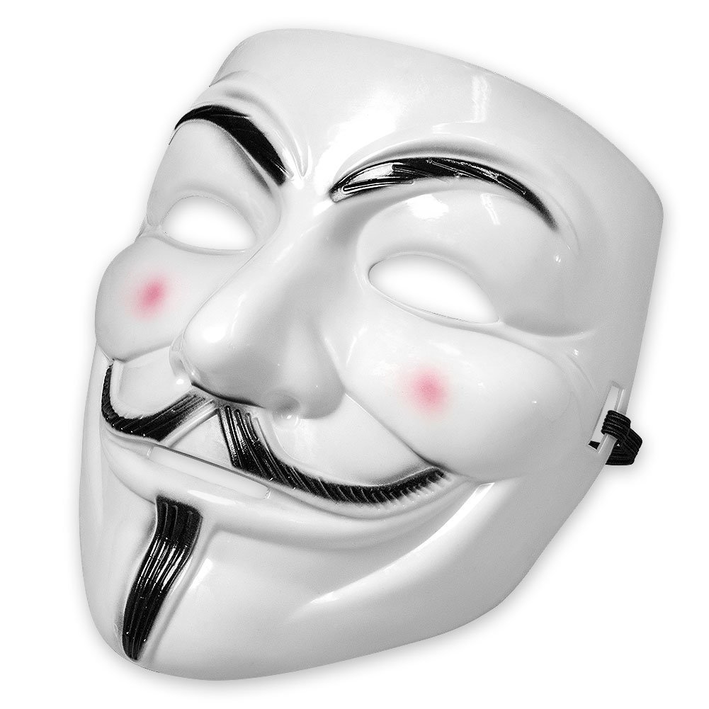 Boolavard Hackers Mask White V for Vendetta Halloween Face Mask Costume Cosplay Party