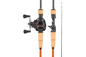 VEVOR Rod and Fishing Reel Combo, IM7 Carbon Fiber Baitcasting Rod and Reel Combo, Bass Fishing Pole with 6+1 BB System, 7.0:
