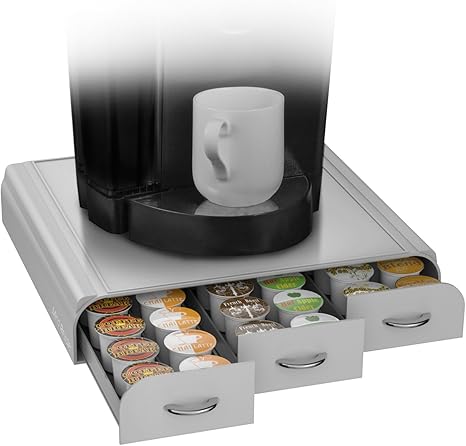Mind Reader Try3pc Gry Anchor Coffee Pod Storage Drawer For 36