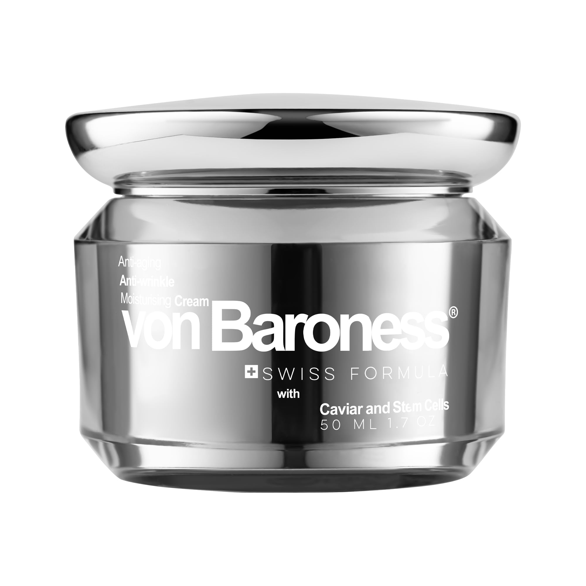 VON BARONESS Anti-Aging Face Cream - with White Caviar Extract, Retinol, Collagen, and Hyaluronic Acid - Reduce Wrinkles and Fine Lines, Deeply Hydrate Cream