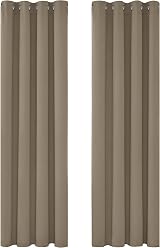 Deconovo Thermal Blackout Curtains Taupe 52x72 Inch Pair Eyelet Panels view 3