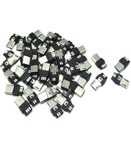 10-Pack Mini USB 5-Pin Male Connector Plugs – Solderable Wire Cable Socket, Metal Housing