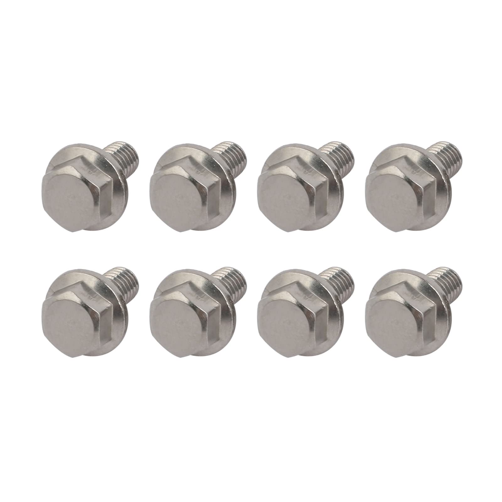 METALLIXITY Flange Hex Head Bolts (M6x12mm) 8pcs, Hexagon Bolt Fully Thread Screw - for House Construction Hardware Fasteners
