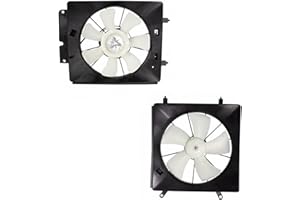 TRQ Radiator & AC Condenser Cooling Fan Assembly Pair for 2002-2006 Honda CR-V CRV & 2003-2006 Honda Element