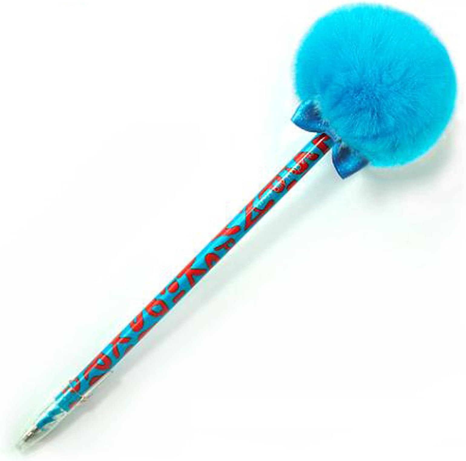 Sakox Lollypop Pompom Ballpoint Pen Afro Fluffy Stylish Sakox Grafiti Shagall 7.8" Blue