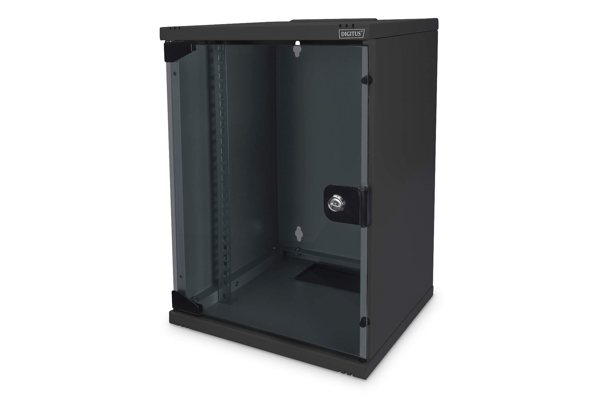 Digitus Network cabinet 10 inch - 9 rack units - wall mounting - HxWxD 464x312x300mm - Loading capacity 30kg - Usable depth 250mm - Black