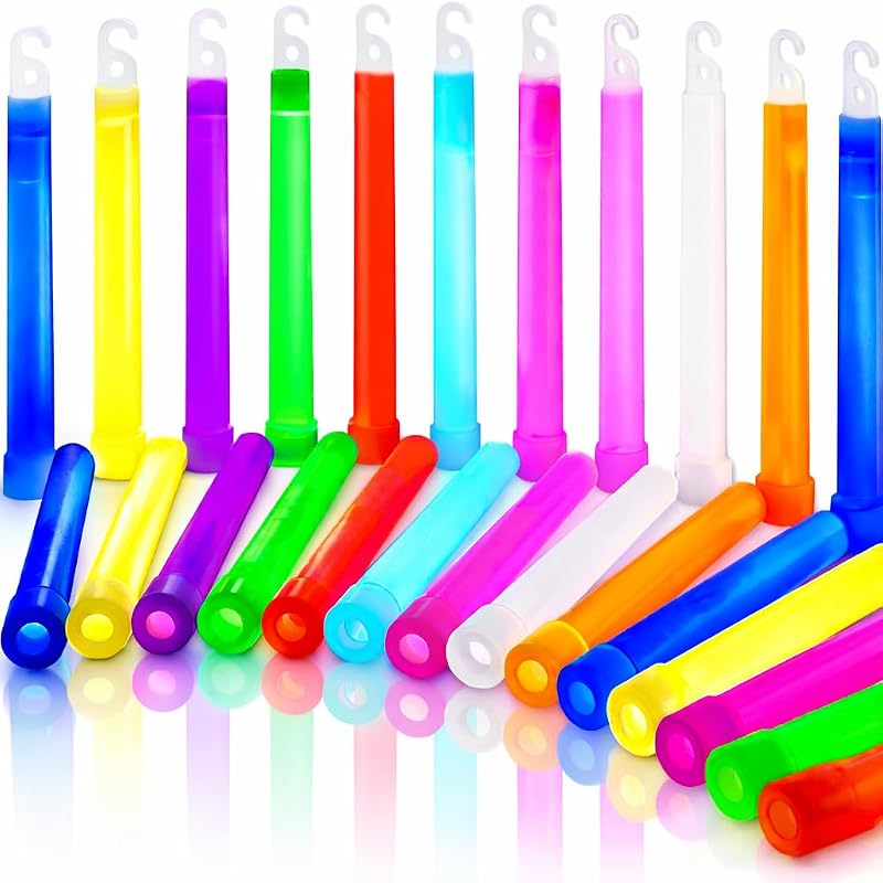 Glowhouse 6 Inch Glow Sticks Party Pack 25 Mixed Lanyards UK Brand