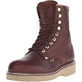Ad Tec Men's 8" Laceup Full Grain Leather Work Boots, Redwood | Soft Toe, Slip Resistant, Mud Free Rubber Outsole Boot For Man
