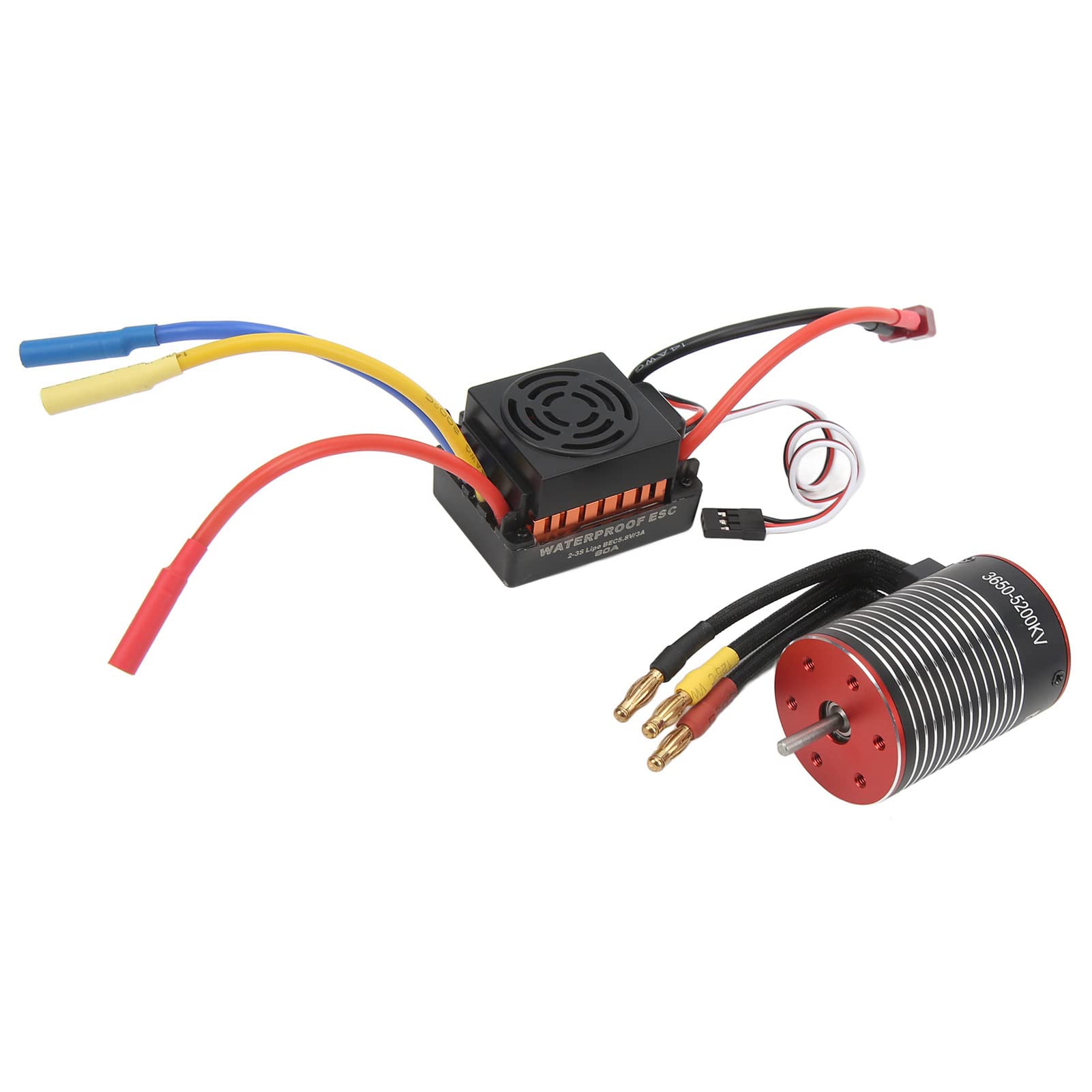 Alomejor RC Brushless Motor Upgrade Waterproof 5200KV 60A Brushless Motor ESC Combo Set for 1/10 1/12 1/16 RC Car Truck
