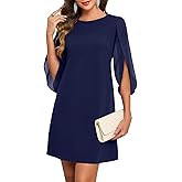 oten Women's 2026 Flutter Sleeve Cocktail Dress Crew Neck Chiffon Formal Wedding Guest Party Short Dresses