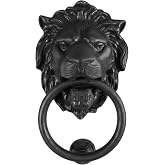 Anatolica Lions Head Door Knocker,7.1 inches,Solid Brass,Regency Period(Black Oxide)