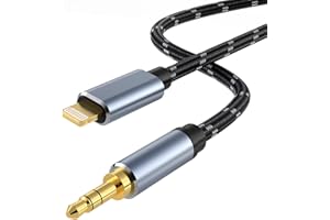 WORLDBOYU Lightning to 3.5mm Audio Cable iPhone Headphones Jack Lightning Aux Cord Compatible with iPhone 14 13 12 11 XS X 8 7 6 iPad iPod for Car Home Stereo, Speaker, Headphone(3.3FT), Black