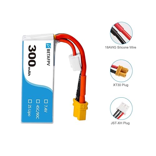 BETAFPV 2pcs 300mAh 2S Lipo Battery FPV Battery 45C/90C XT30