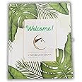 Paper 'n Such Guest Book for Rental House - Vacation Home Welcome Log - Short Term Rentals, Airbnb Essentials for Hosts, Hardcover Welcome Log - 7.5x9 Tropcial Palm Trees