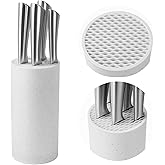 Universal Knife Block Without Knives: Qoosea Knife Block Detachable Knife Storage Space Saver for Kitchen Knife Organizer Whi