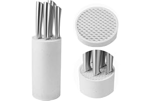 Universal Knife Block Without Knives: Qoosea Knife Block Detachable Knife Storage Space Saver for Kitchen Knife Organizer Whi