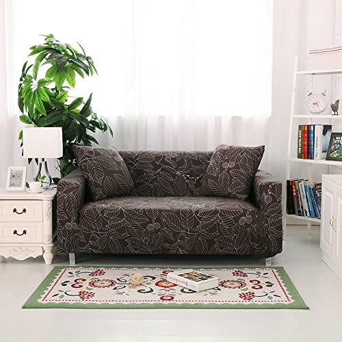 AbbeyTening Coffee leaves Sofa Slipcover Sofa Covers Chair Covers Two-Seater Protectors Couch Covers Featuring Soft Form Fit Slip Resistant 57-72 Inch