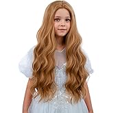 WAVELNM Strawberry Blonde Wigs for Kids Girls Dirty Blonde Curly Wavy Wig Child Blonde Middle Part Wig Kids Daily Halloween Cosplay Synthetic Wigs
