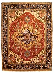 EORC P10BRT2X8 Hand Knotted Wool Serapi Design