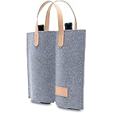 Daphilly Wine Bags - 2 Bottle Felt Gift Bags for Wine, Perfect for Birthday, Wedding, Graduation, Christmas & Thanksgiving