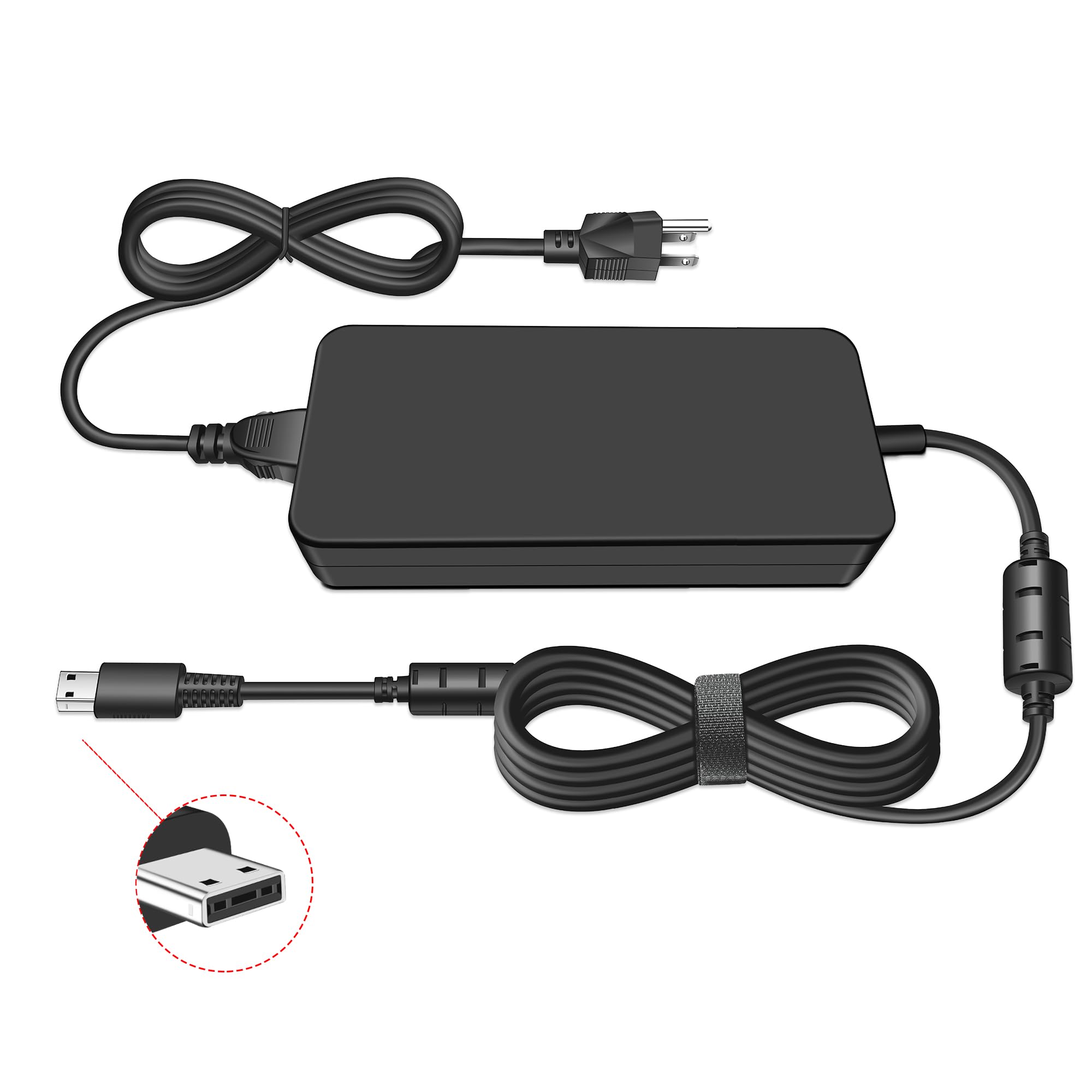 Photo 1 of 280W USB Tip Charger for MSI Stealth GS77 GE66 GE76 GE68HX GE78HX Raider GP66 GP76 Leopard, Clevo X170SM-G X170KM-G A18-280P1A ADP-280EB ADP-280BB B Laptop Charger Adapter
