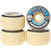 Spitfire Wheels Formula Four Conical Full White w/Blue Skateboard Wheels - 52mm 99a (Set of 4)