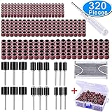 AUSTOR 320 Pcs Sanding Drum Kit with Free Box Including 300 Pcs Sanding Drum and 18 Pcs Mandrel for Dremel Rotary Tool(Bonus: 1 Screwdriver 1 Pc Mask)