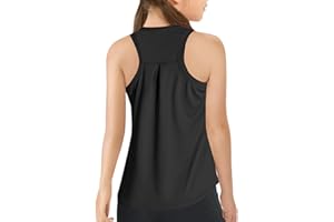 Haloumoning Girls Athletic Tank Tops Kids Racerback Sleeveless Workout Running Sports Shirts 5-14 Years