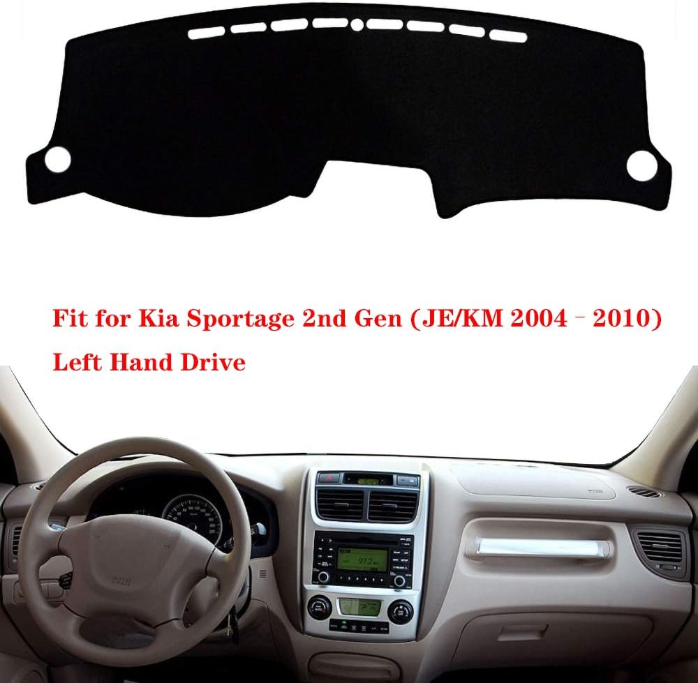 N2Qnice Dashmat for Kia Sportage 2nd Gen (JE/KM 2004–2010) Left Hand Drive Dashboard Cover Dash Pad Car Mat Carpet Custom Car-Styling Accessories