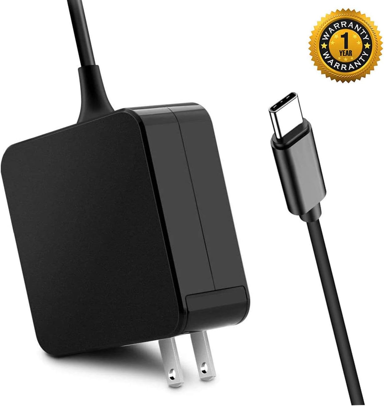 FVW USB C Charger 65W USB C Power Adapter Universal Type C Laptop Charger 65W USB C PD Wall Charger Adapter for Dell/Lenovo/HP/Thinkpad/Nintendo Switch/Acer/ASUS/MacBook Pro 12,13 Inch or More-Black