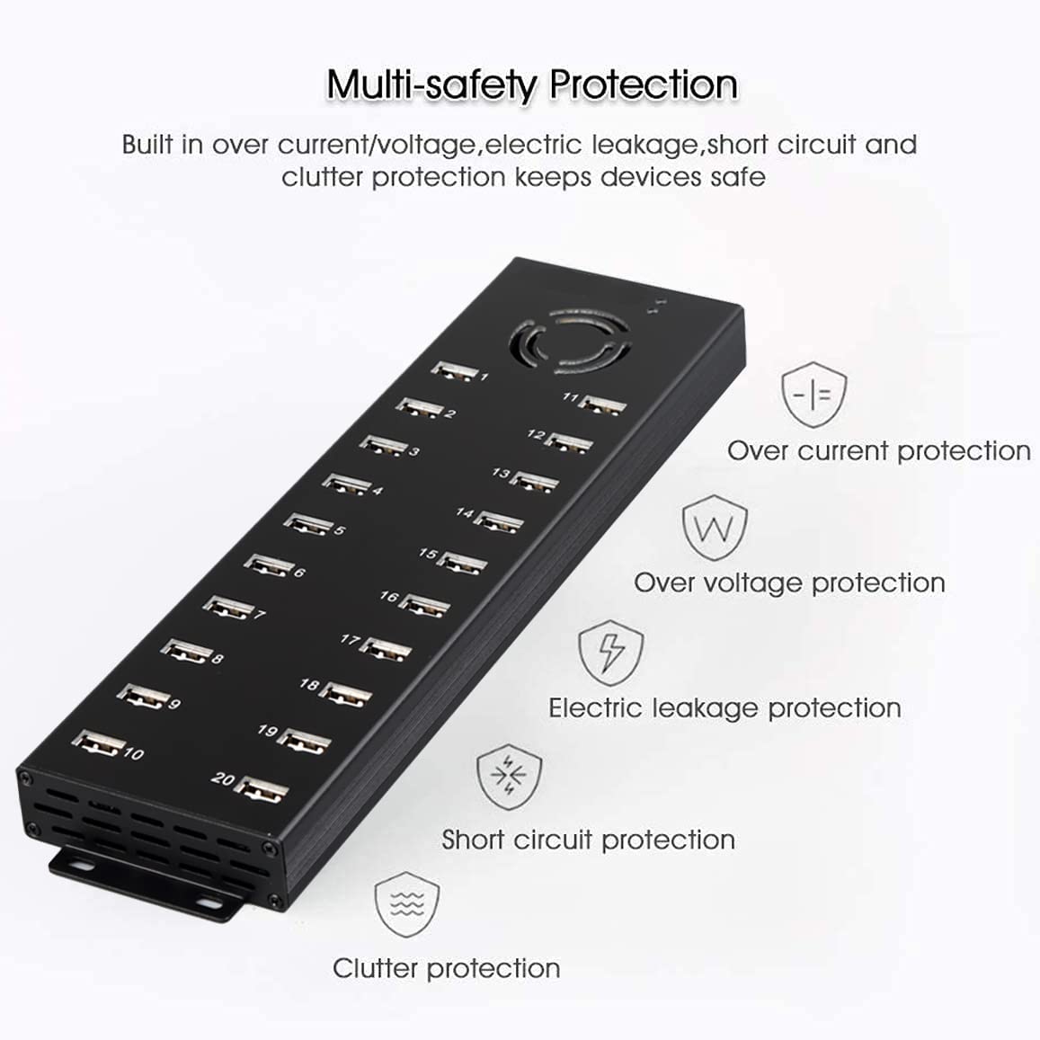 UHPPOTE Industrial Grade 20 Port USB2.0 Hub Data Sync