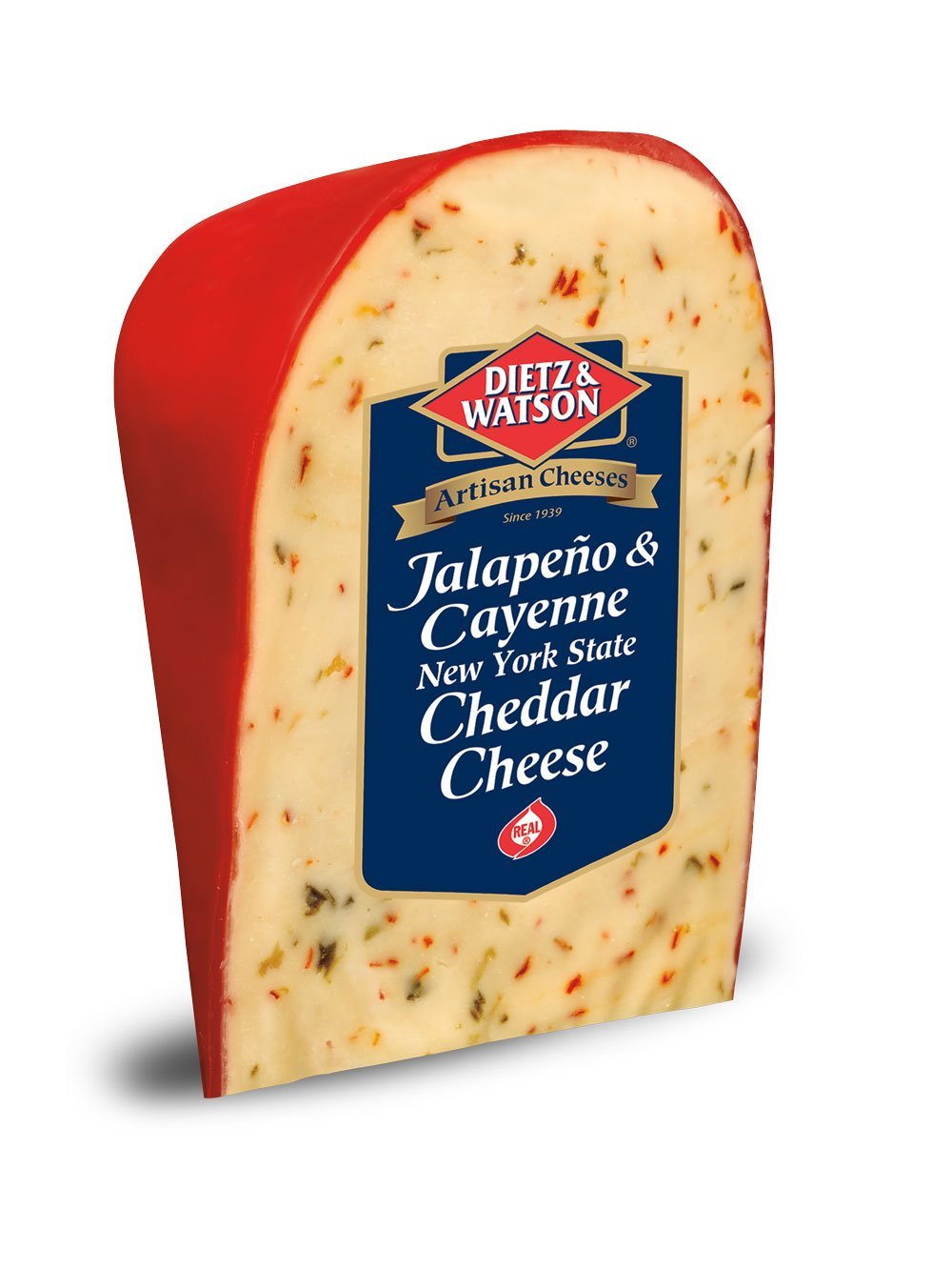Dietz & Watson Jalapeno and Cayenne Pepper Cheddar Cheese Wedge, 7.6 oz