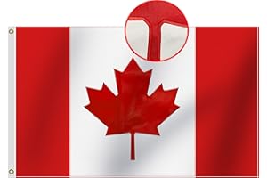 Heavy Duty Canada Flag 2x3 Ft Small -Longest Lasting Nylon 210D | Deluxe Embroidered Maple Leaf | Four Rows Stitching Fly End