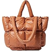 Puffer Shoulder Bag for Women Mini Down Satchel Hobo Bag Quilted Tote Bag Chic Purses 2024