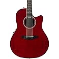 Ovation Applause 6 String Acoustic-Electric Guitar, Right, Ruby Red, Mid Depth (AB24II-RR)