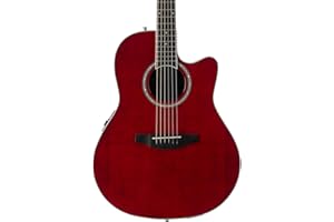 Ovation Applause 6 String Acoustic-Electric Guitar, Right, Ruby Red, Mid Depth (AB24II-RR)