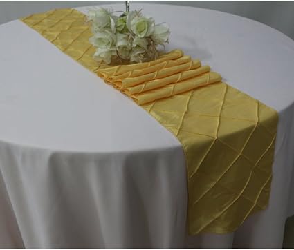 Amazon テーブルクロス テーブルランナー 高級感 上品 シームレス 洗濯機使用可能 全17色 イエロー Kesoto テーブル クロス