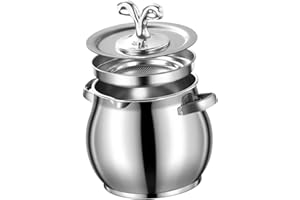 MotiveTech Oil Container Keeper with Dust Anti Lid Multifunctional Easy Grip Handle Lard Strainer, 5L