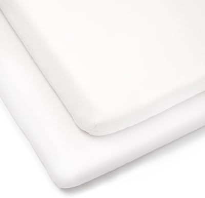 Clair de Lune 2 Pack Fitted Jersey Cotton Cot Bed Sheets 70x140cm White