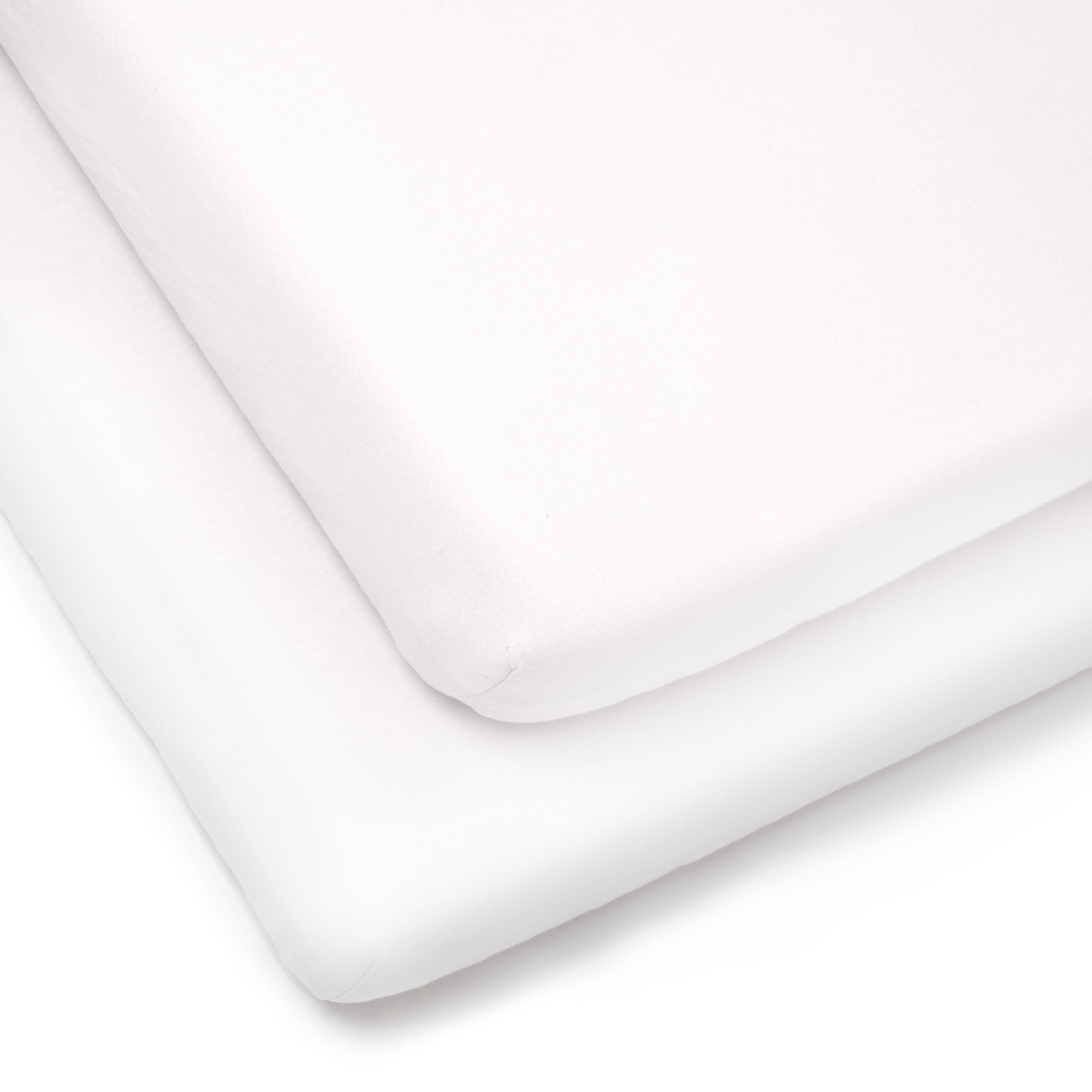 Clair de Lune 2 Pack Fitted Jersey Cotton Cot Sheets 60 x 120 cm (White) — image 1