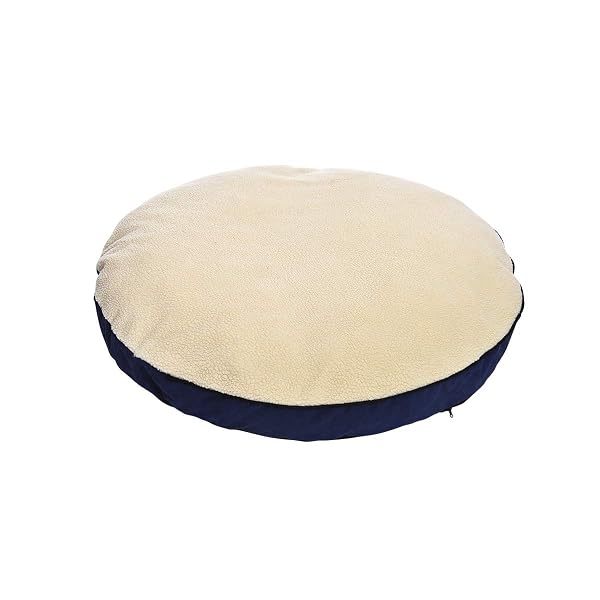 AMAZON BASICS PET CAVE BED FOR DOG, WITH REMOVAL NESTING CAVE COVER, FITS UP TO 35LBS PETS, 30 X 30 X 12.5 INCHES, BLUE