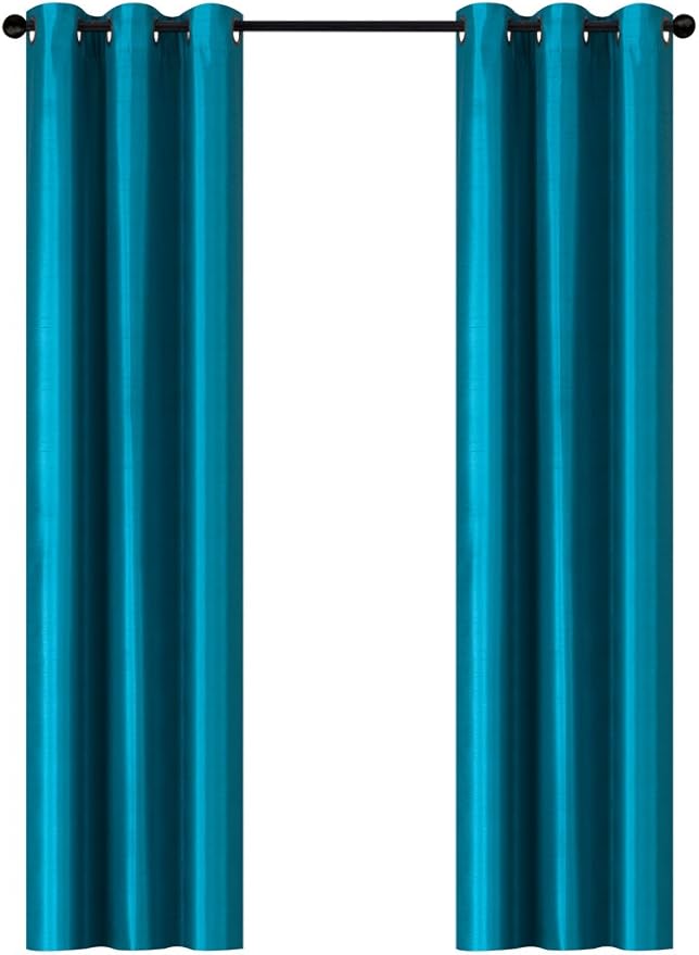 home queen Casa Reina Lujo Dupioni Seda sintética Ventana Cortinas