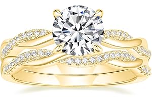 Mameloly 1.5ct Engagement Rings for Women Round Bridal Ring Sets Cubic Zirconia Wedding Band Twisting Infinity Pave Set Size 3-12