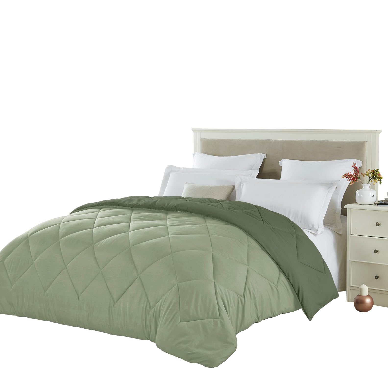 Photo 1 of Seward Park Twin XL Size Forest Sage Green Comforter Reversible Lightweight Boys Girls Cooling Bedding College Dorm Bedspread All Season Fall Blanket