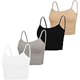 NEWITIN 4 Pack Spaghetti Strap Camisole Top Adjustable Strap Tank Top for Women