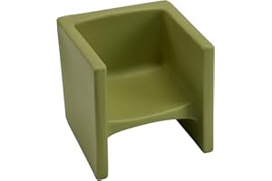 Children's Factory Cube Chair for Kids, Flexible Seating Classroom Furniture for Daycare/Playroom/Homeschool, Indoor/Outdoor Toddler Chair, Fern (CF910-014)