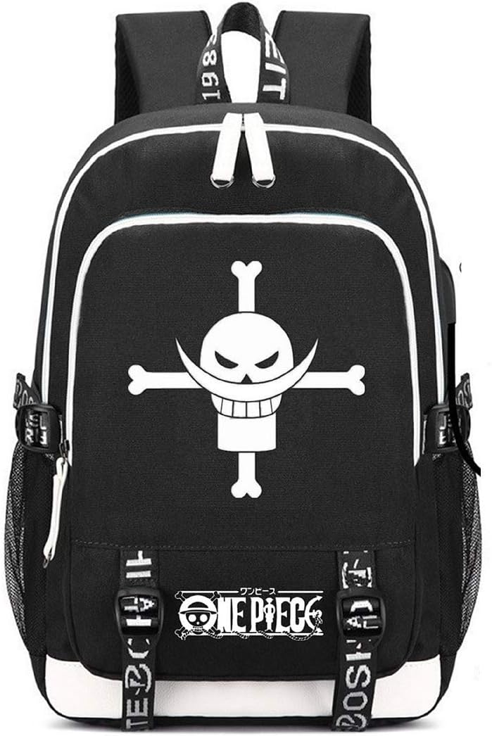 Siawasey Anime One Piece Cosplay Chopper Luffy Backpack Daypack Bookbag Laptop School Bag with USB Charging Port